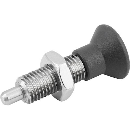 Kipp Indexing Plungers without collar, ext. locking pin, Style H, metric K0633.212412